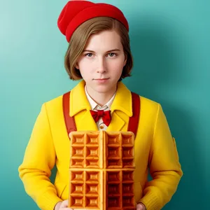 Smiling Businesswoman in Professional Suit and Hat