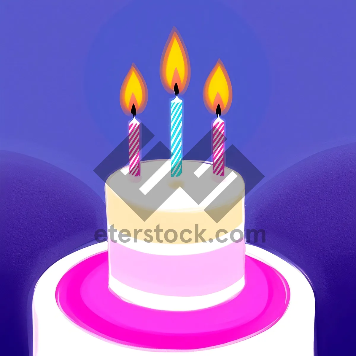 Picture of Birthday Celebration: Illuminated Cake with Burning Candles