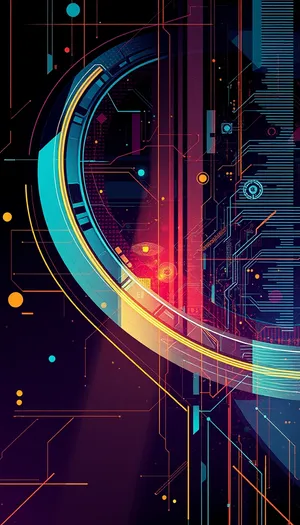 Modern digital graphic design with futuristic fractal pattern