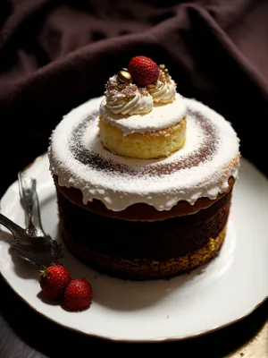 Delicious Berry Chocolate Cake with Fresh Mint