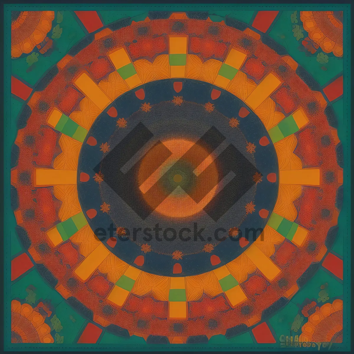 Picture of Colorful Geometric Mosaic Wallpaper Design