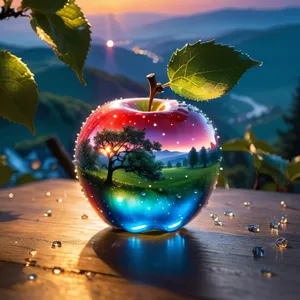 Golden Holiday Bowl with Festive Fruit Decoration