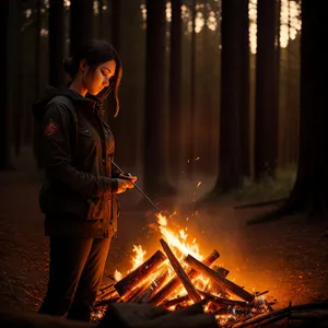 Fiery Nights: Mesmerizing Orange Flames Illuminate the Darkness