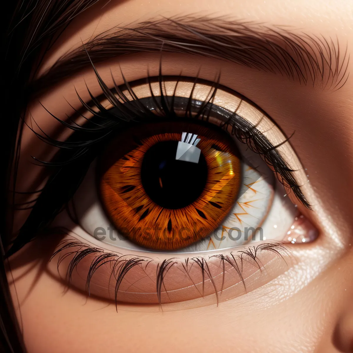 Picture of Closeup view of human eye with striking iris