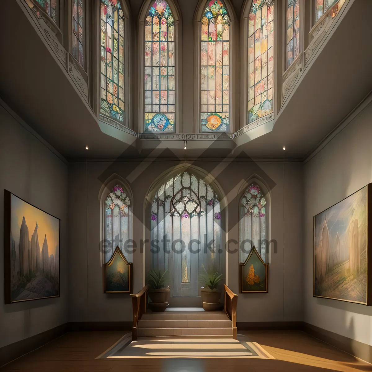 Picture of Architectural Marvel: Majestic Cathedral Interior with Historic Arches