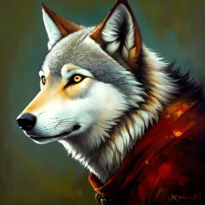 Furry Canine Pet with Piercing Wolf Eyes