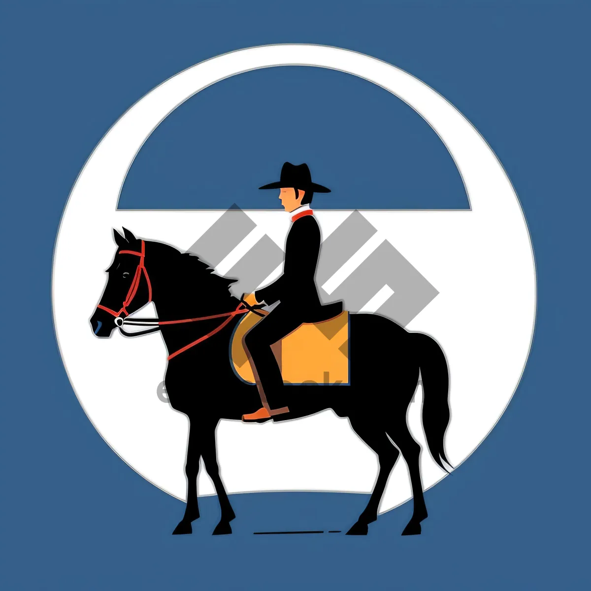 Picture of Silhouette of Horse Racing in Black: Dynamic Equestrian Sport Art