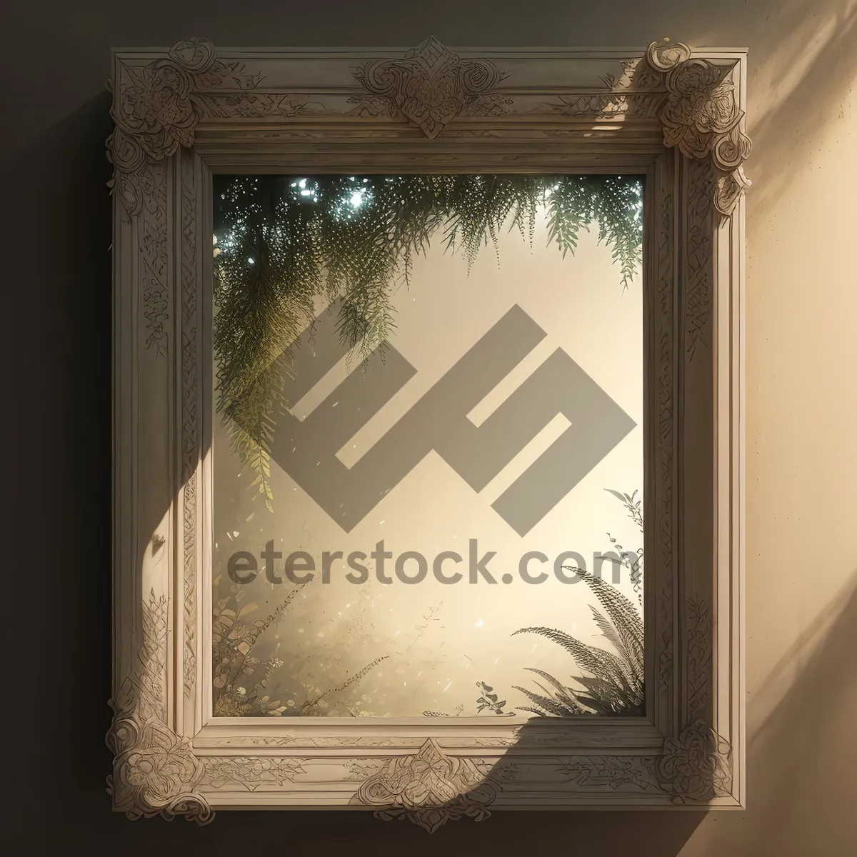 Picture of Vintage Ornate Wood Frame with Blank Space