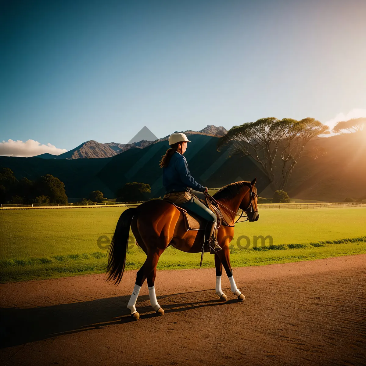 Picture of Serenity in the Steppe: Majestic Horses Embrace the Sunset