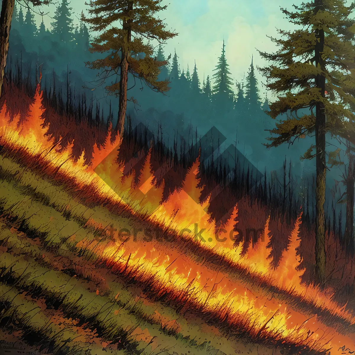 Picture of Golden Sunset Over Serene Lake