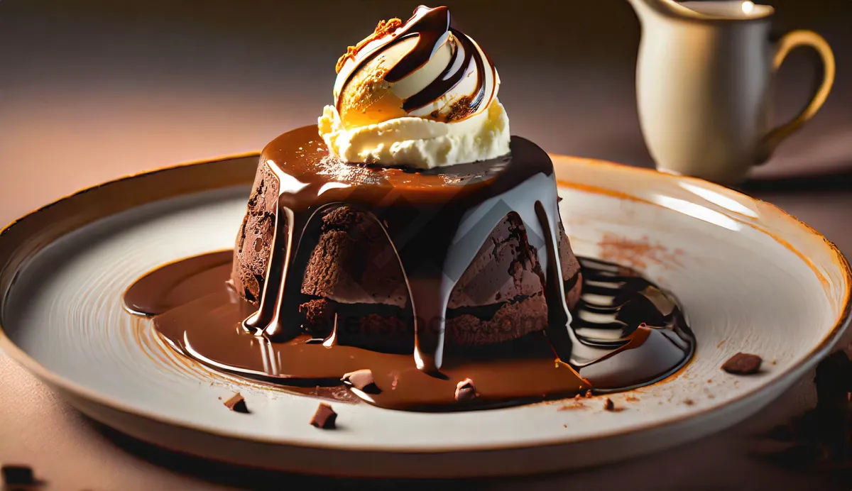 Picture of Delicious Chocolate Cake with Coffee Cup