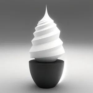 Vanilla Ice Cream Cone on Pebble Pyramid