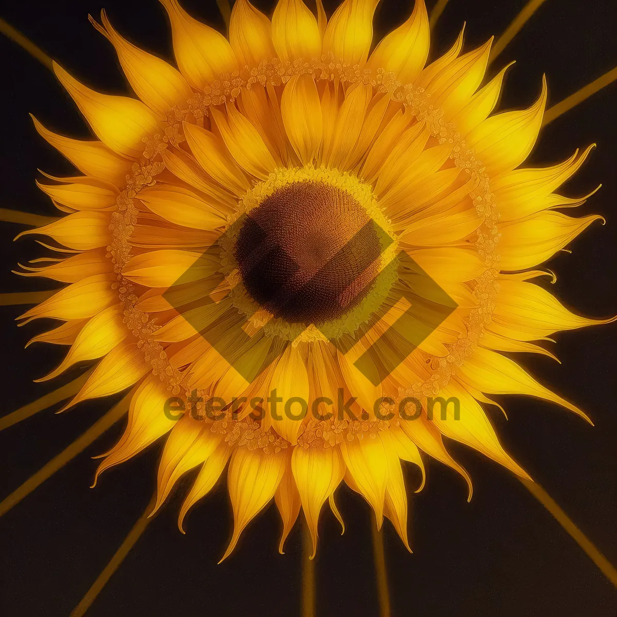 Picture of Vibrant Sunflower Blossom in Sunny Field