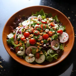 Fresh Vegetable Salad with Chickpeas and Black-Eyed Peas