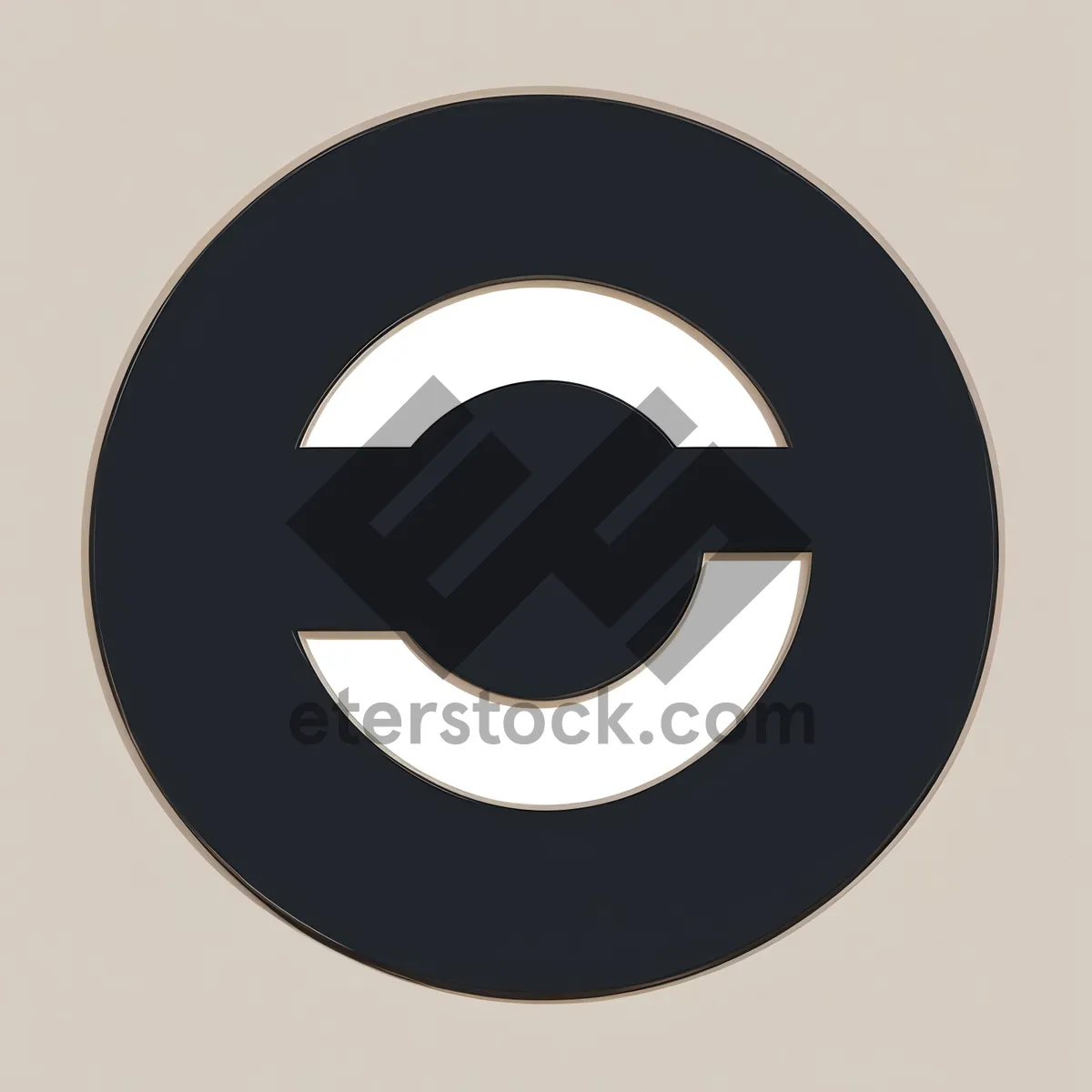 Picture of Black 3D Web Icon - Round Button Symbol