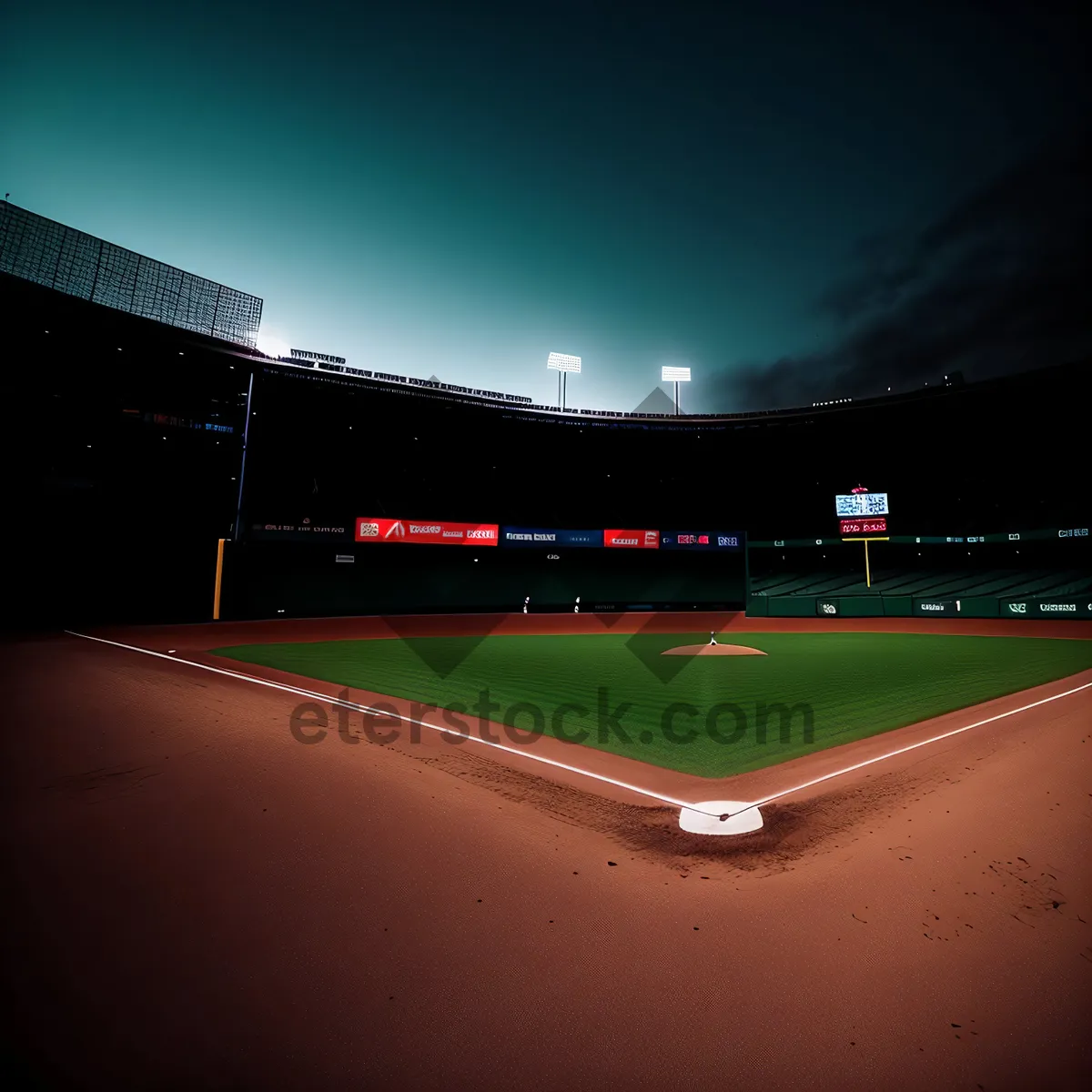 Picture of Stunning Football Stadium Under Vibrant Lights