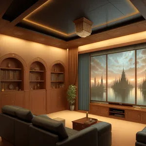 Modern luxury home theater room with comfortable chairs