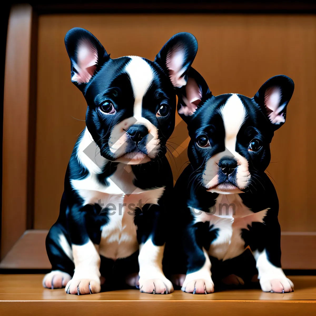 Picture of Cute Terrier Bulldog Puppy - Adorable Studio Portrait