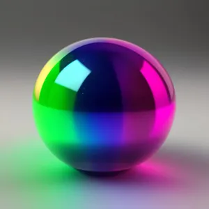 Glossy Glass Button Sphere with Bright Reflection