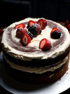 Delectable Berry Trifle with Cream and Chocolate