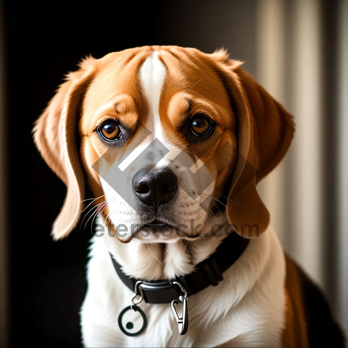 Picture of Cute Beagle Puppy Poses Adorably for Portrait