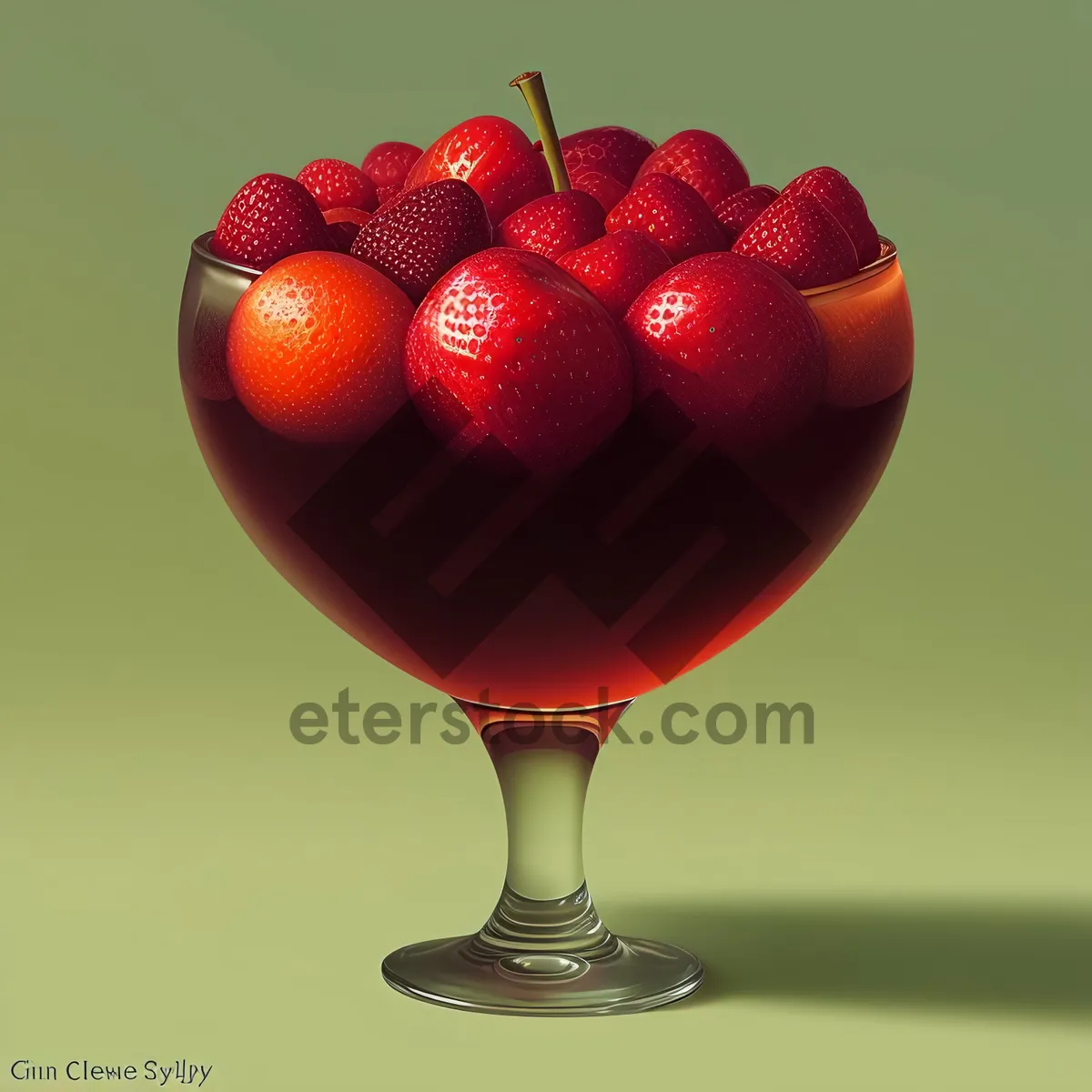 Picture of Refreshing Strawberry Wine in Elegant Wineglass