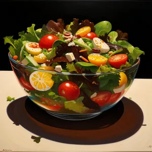 Fresh Vegetarian Salad with Cherry Tomatoes and Leafy Greens