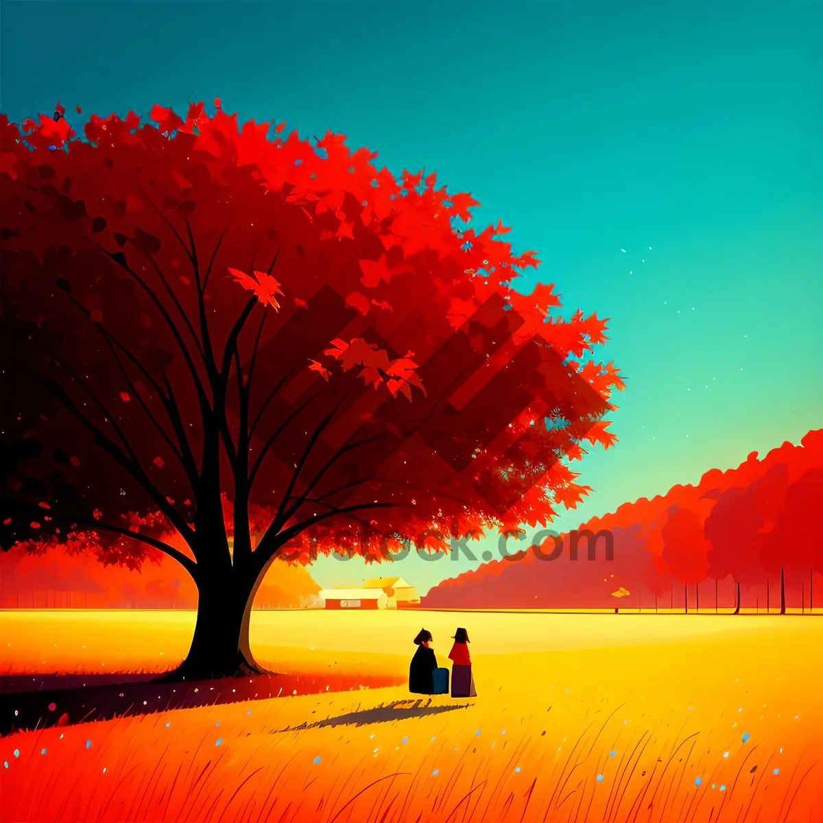 Picture of Golden Sunset Over Serene Horizon
