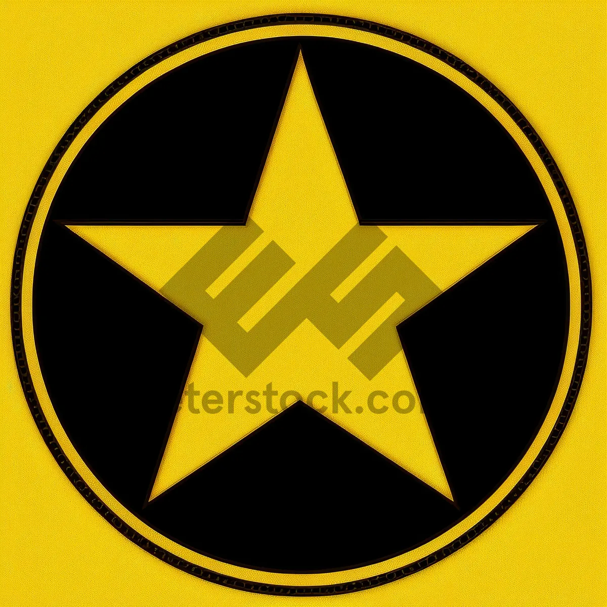 Picture of Shiny Yellow Hazard Sign: Iconic Round Symbol