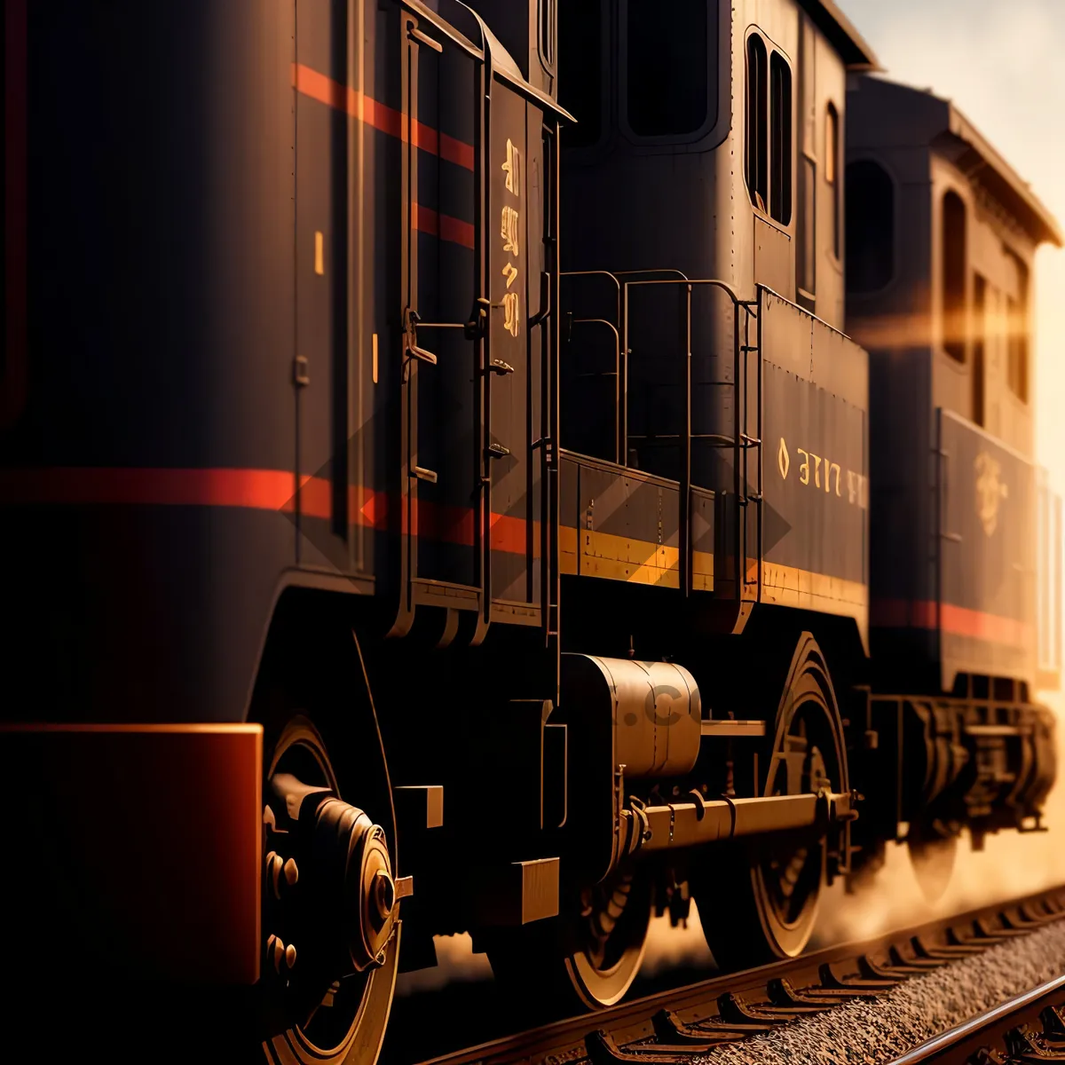 Picture of Vintage Freight Train on Railway Track