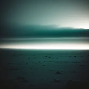 Sunset Serenity: Orange Horizon Over Tranquil Ocean