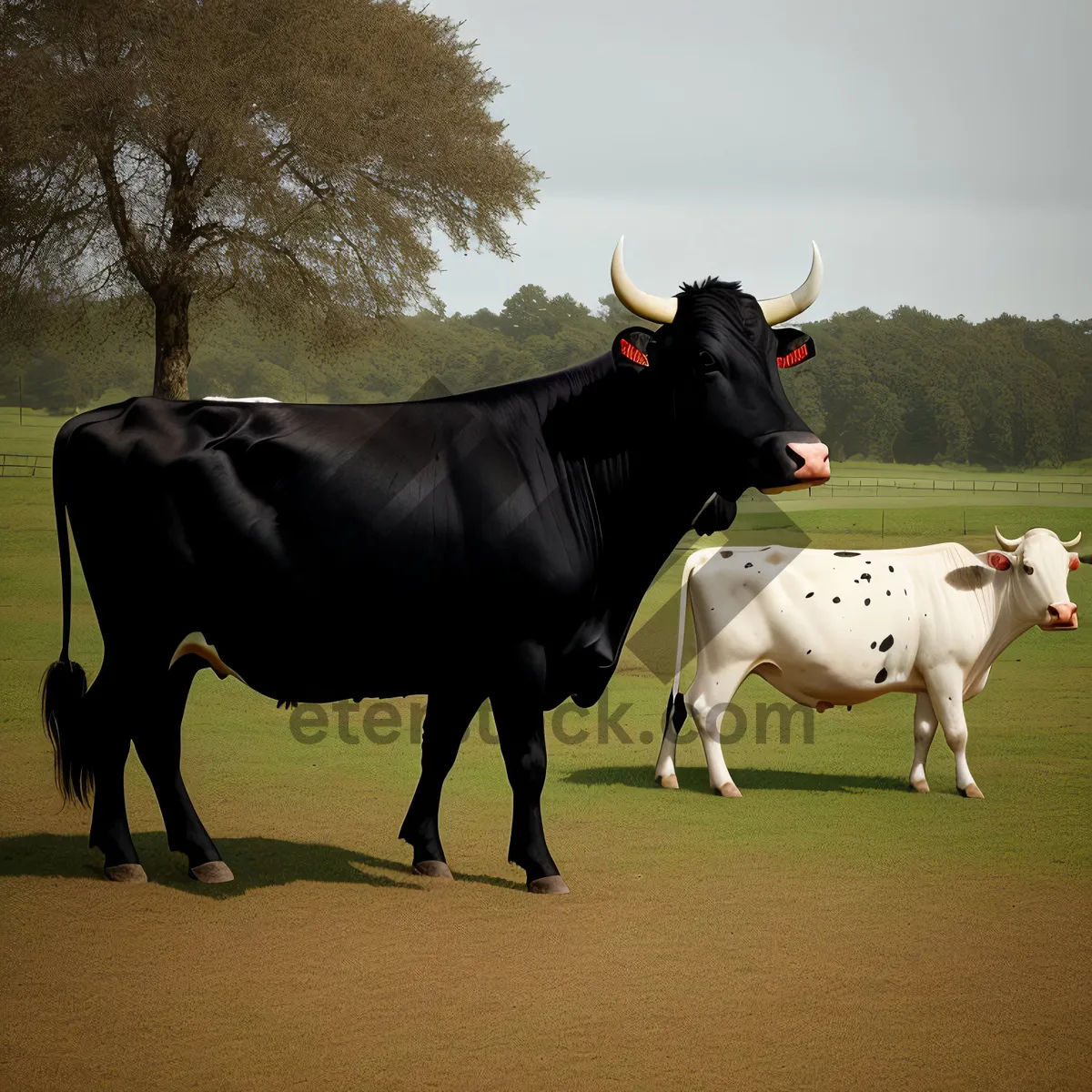 Picture of Idyllic Rural Meadow with Grazing Cows