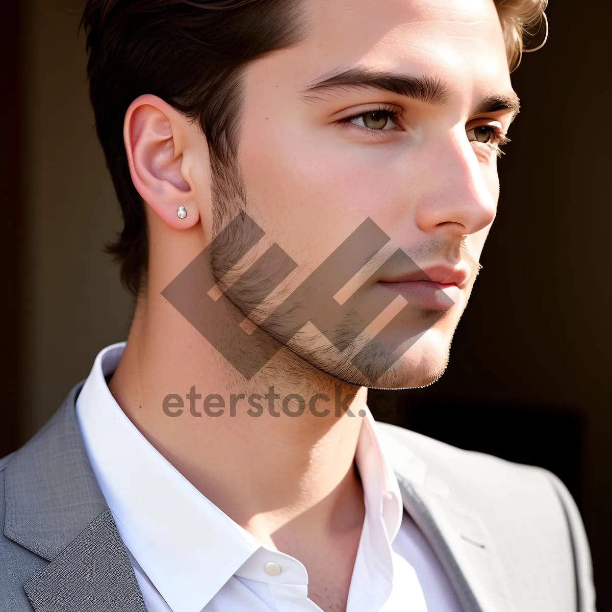 Picture of Stunning Closeup of Attractive Model with Flawless Skin and Captivating Eyes