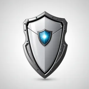 Graphic icon design of shield with heart symbol