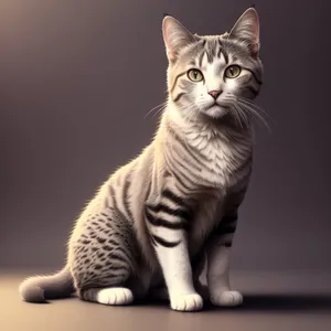 Fluffy Gray Kitty with Adorable Whiskers