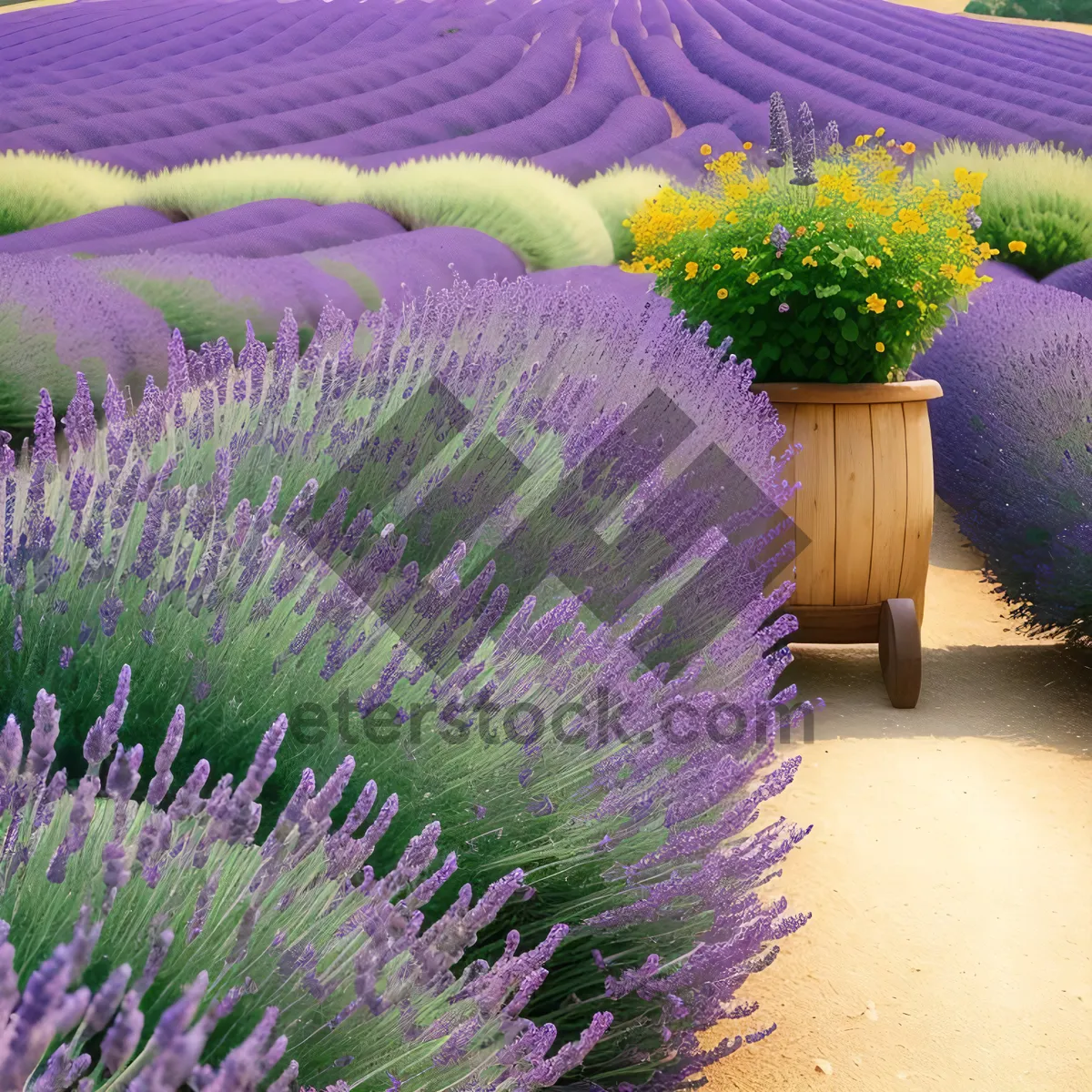 Picture of Colorful Lavender Field in Rural Countryside