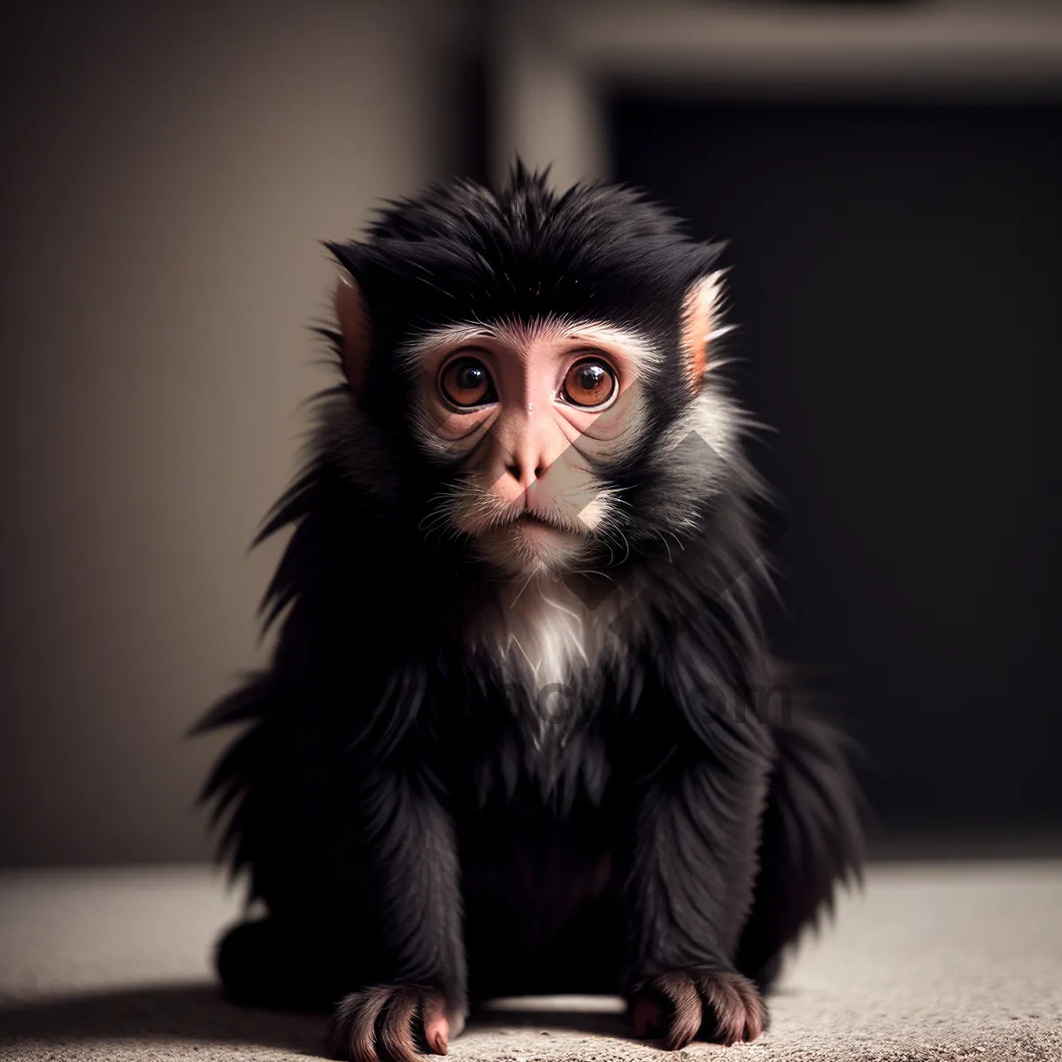 Picture of Cute Wild Primate Portrait with Furry Hair