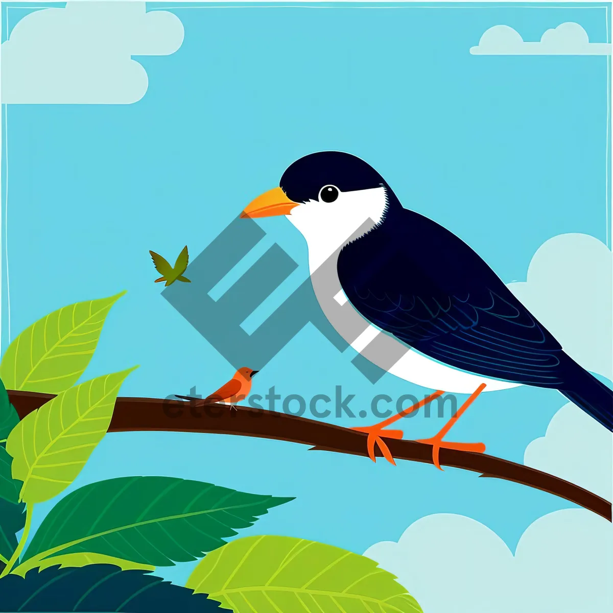 Picture of Magpie Design: Graceful Bird in Flight