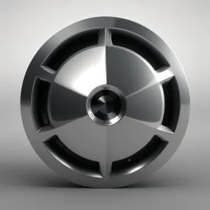 Shiny Metallic Nuclear Symbol Button