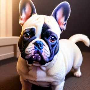 Cute Bulldog Puppy Wearing Disguise