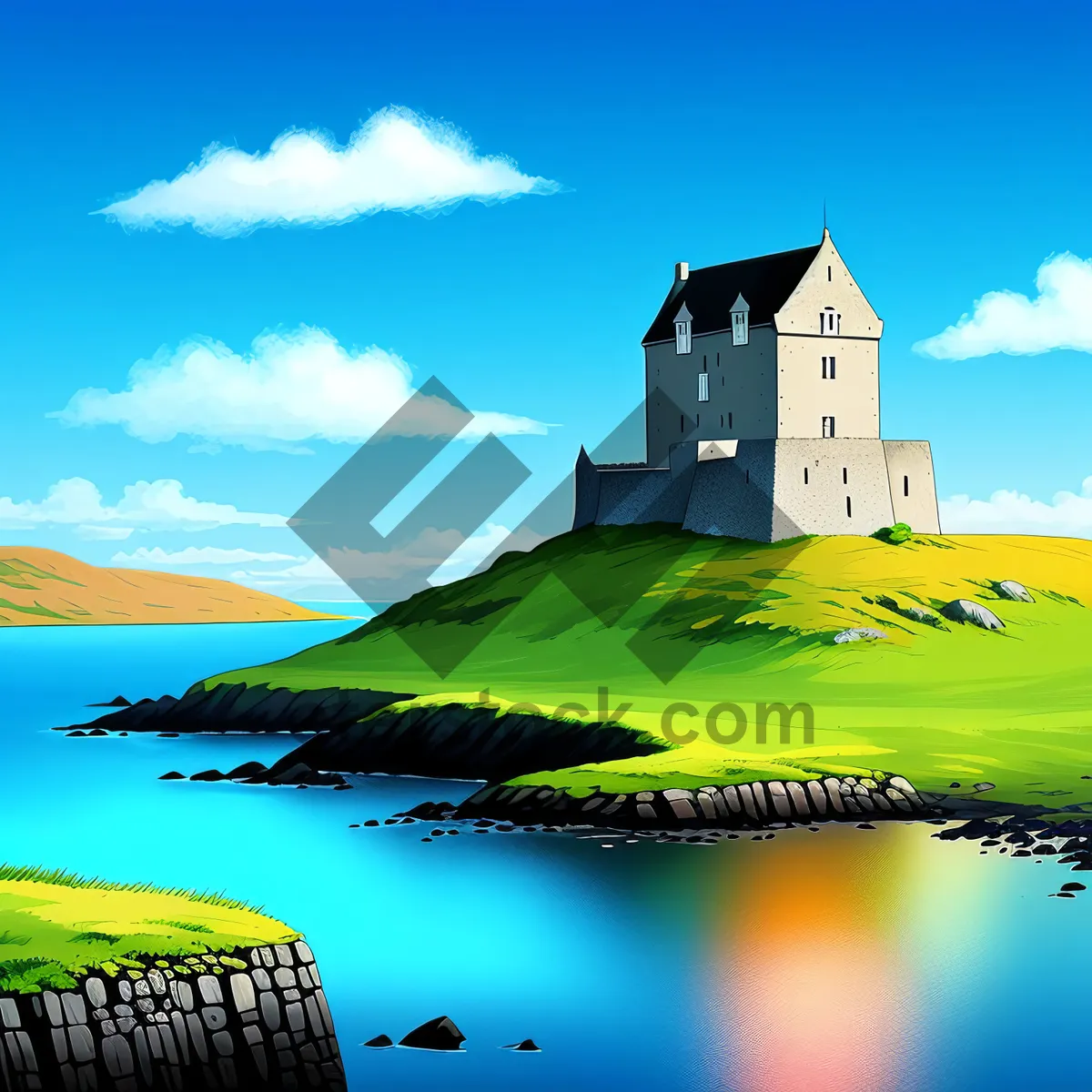 Picture of Summer Skyline: Tower dotting rural landscape