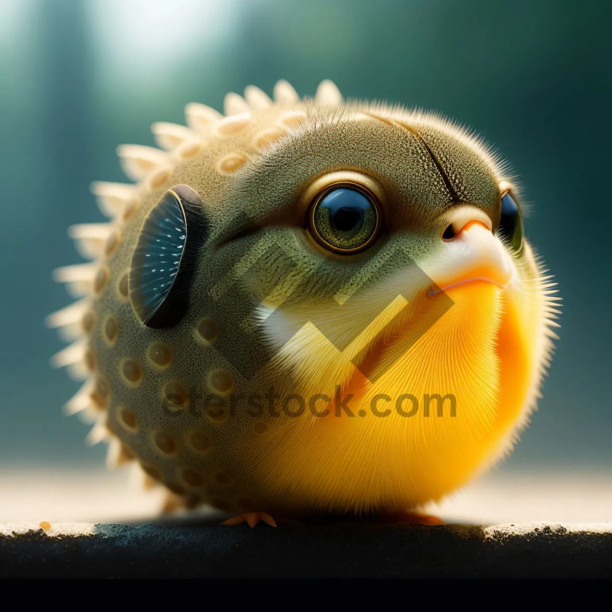 Picture of Pufferfish Eye Close-Up in Seawater