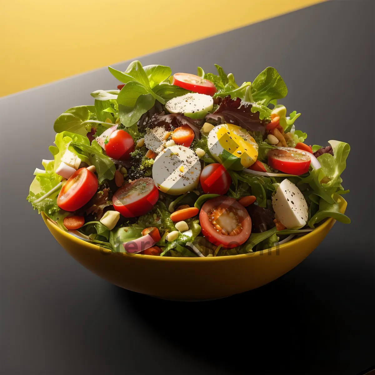 Picture of Fresh Salad with Cherry Tomatoes and Leafy Greens