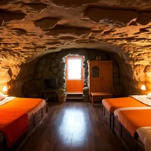 Rustic Stone Basement in Old Building Interior