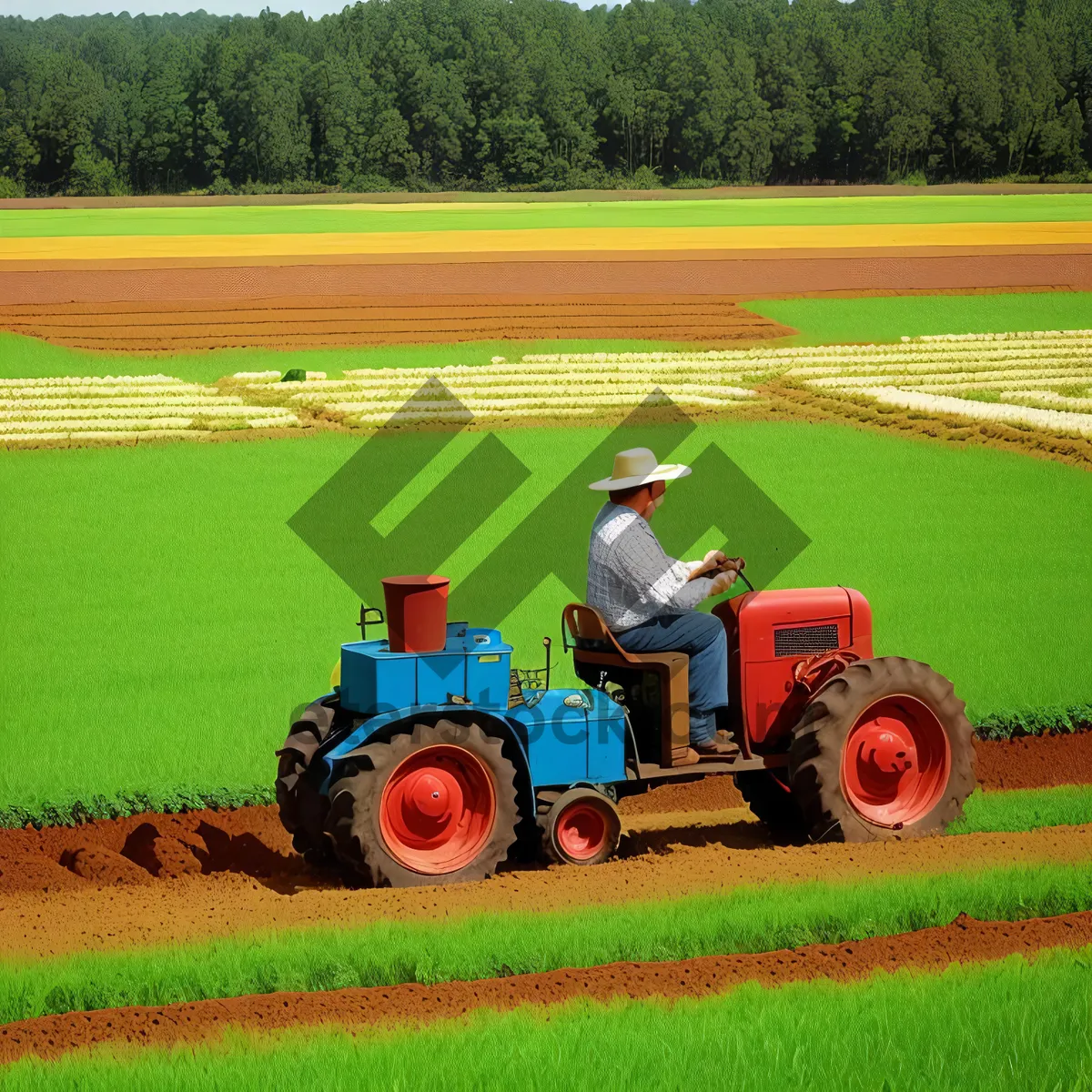 Picture of Rural Harvest: Farm Machinery at Work