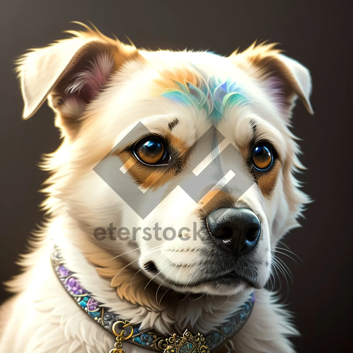 Picture of Adorable Border Collie Puppy Studio Portrait