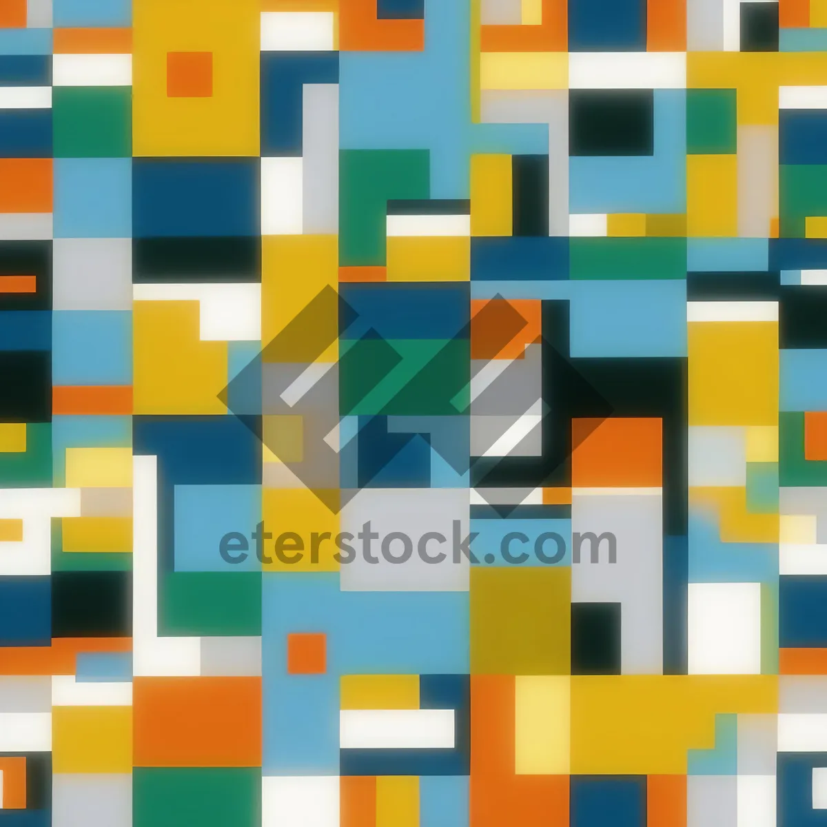 Picture of Modern geometric tile design in colorful pattern