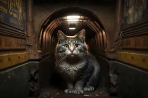 Gray Tabby Kitten with Curious Eyes and Fluffy Fur