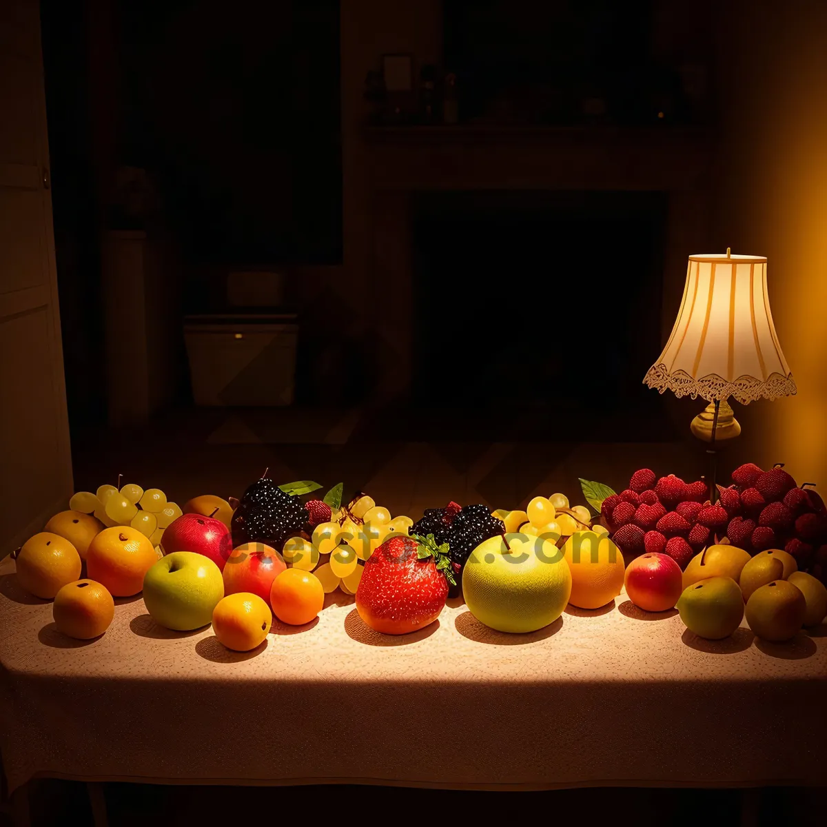 Picture of Fresh & Juicy Citrus Fruits: Orange, Grape, and Banana