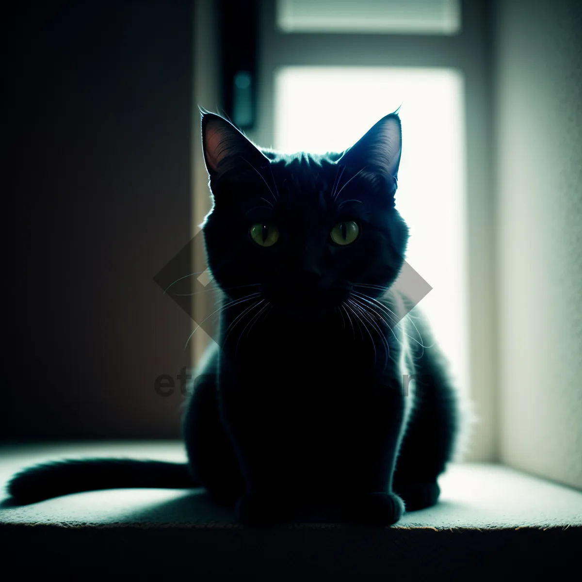 Picture of Cute Kitty Gazing out of Windowsill